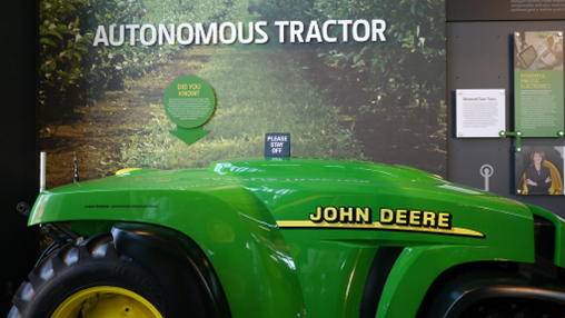 Green Autonomous John Deere Tractor
